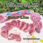 Beef Tenderloin frozen New Zealand NZ AAFCO whole cut +/- 2.3 kg/pc price/kg (eye fillet mignon daging sapi has dalam)
